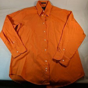 Alexander Julian Colours Orange Dress Shirt Long Sleeve S 14-14.5 32/33 Mens